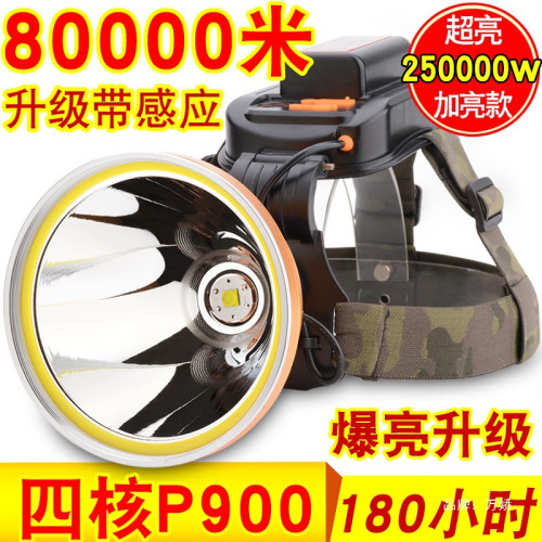 頭燈超長續航100小時2025頭戴式續航充電超亮遠射手電筒礦燈100