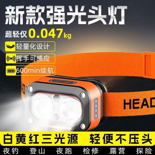 牧迪森LED強光頭燈可充電超亮長續航戶外遠射防水夜釣頭戴式手電