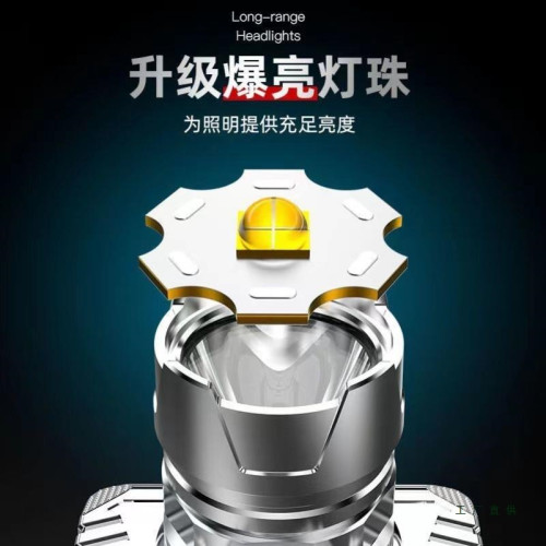 新LED頭燈超亮頭戴式強光頭燈手電筒戶外家用遠射充電夜釣魚礦燈