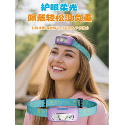 智能揮手感應開關頭燈高顔值頭戴式高亮防水護眼柔光照明燈閲讀燈
