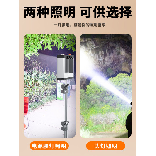 分體頭燈長續航戶外腰掛大功率led強光頭戴式超亮鋰電夜釣魚專用