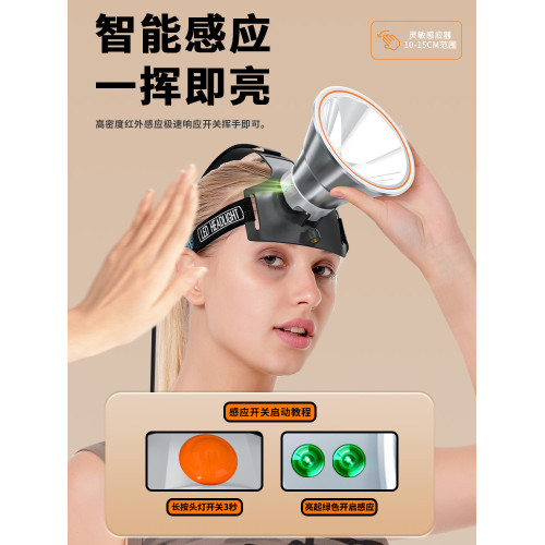分體頭燈長續航戶外腰掛大功率led強光頭戴式超亮鋰電夜釣魚專用