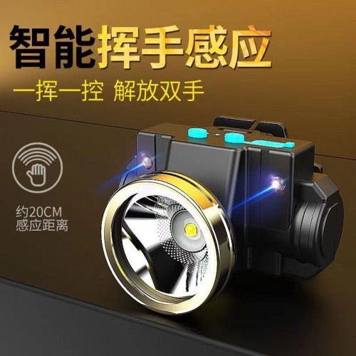 頭燈釣魚感應頭燈可充電野釣強光遠射超亮家用戶外帽夾燈