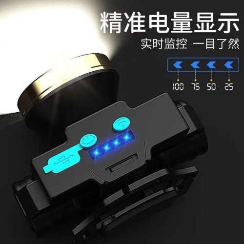 頭燈釣魚感應頭燈可充電野釣強光遠射超亮家用戶外帽夾燈