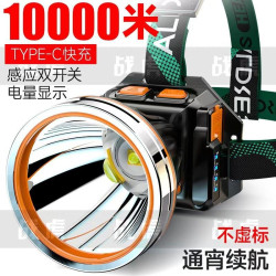 2025新款頭燈超長續航頭戴式戶外照明礦燈釣魚強光強亮手電筒