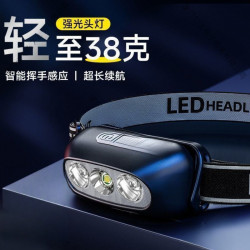 可攜式特亮可充電小型頭戴式強光夜釣魚燈頭燈手電筒超亮感應