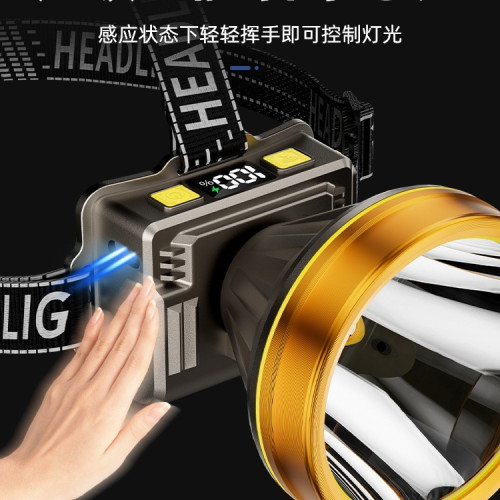 頭燈強光超亮充電續航超長鋰電夜釣魚礦燈頭戴戶外感應照明燈