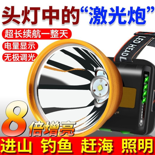 強光頭燈超長續航礦充電超亮頭戴式手電筒感應釣魚遠射夜釣