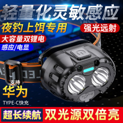 頭燈強光充電超亮夜釣魚專用頭戴式照明燈超長續航感應led戶外頭