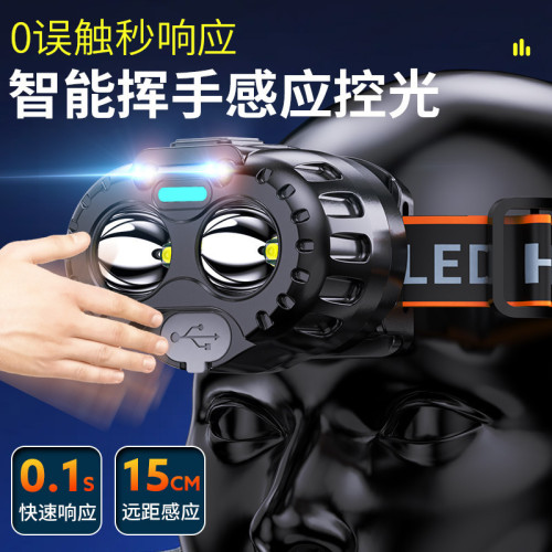 頭燈強光充電超亮夜釣魚專用頭戴式照明燈超長續航感應led戶外頭