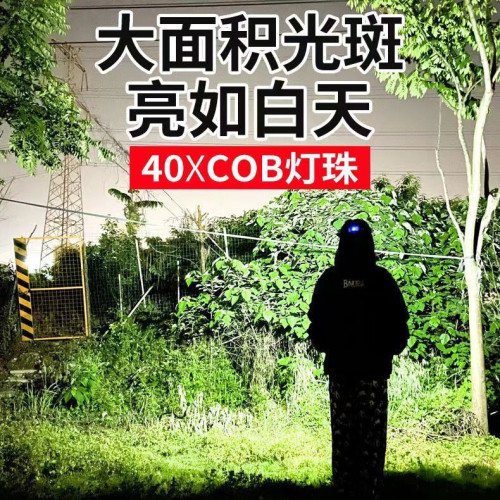 超亮頭燈泛光散光大面積頭戴釣魚野營燈強光充電戶外照明燈