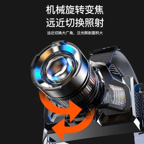 感應頭燈強光充電戶外夜釣魚遠射手電筒超亮頭戴式防水礦燈