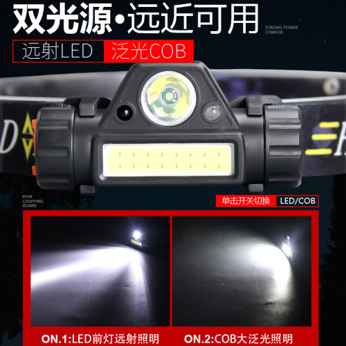 夜釣魚頭燈強光充電超亮頭戴式感應LED燈USB筒釣魚燈防水上餌戶外