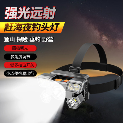 【四檔光源】超亮遠射強光頭燈戶外露營釣魚頭戴式應急燈L-T21