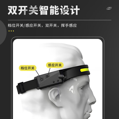 頭燈強光充電超亮頭戴式電筒感應泛光戶外夜釣魚照明燈