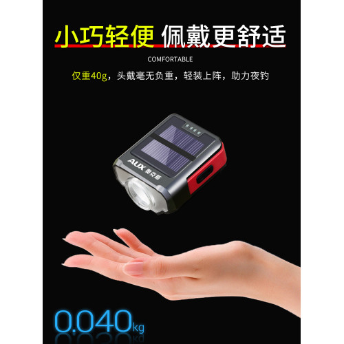 奧克斯感應頭燈釣魚專用帽夾燈夜釣強光超亮超長續航頭戴式照明燈