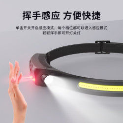 2025新款頭燈強光超亮釣魚專用登山夜爬耐用充電感應超長續航