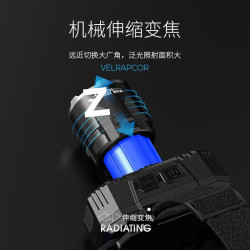 頭燈多功能強光可充電變焦遠射頭戴式手電筒超亮釣魚礦燈