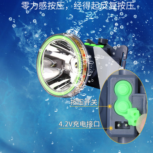 強光充電頭燈水下潛水手電筒抓魚防水超亮頭戴式礦燈趕海黃光 強光充電頭燈水下潛水手電筒抓魚防水超亮頭戴式礦燈趕海黃光