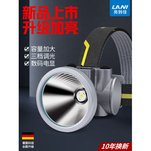 頭燈超長續航強光鋰電頭戴式充電感應夜釣魚燈戶外工作led燈