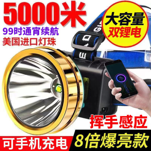 LED頭燈強光可充電戶外遠射3000超亮頭戴式手電筒米氙氣夜釣礦燈