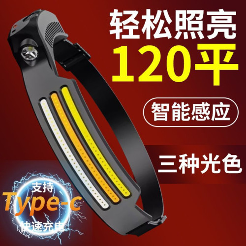 感應頭燈強光充電夜釣魚專用戶外登山超亮頭戴工作燈照明燈