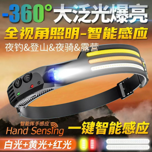 感應頭燈強光充電夜釣魚專用戶外登山超亮頭戴工作燈照明燈
