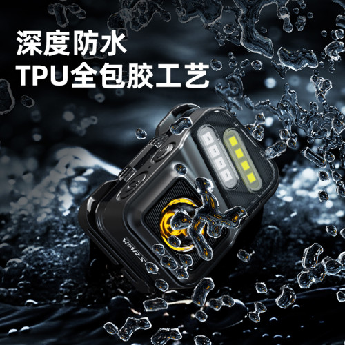 沃爾森頭燈強光超亮超長續航登山戶外感應充電頭戴夜釣用照明燈