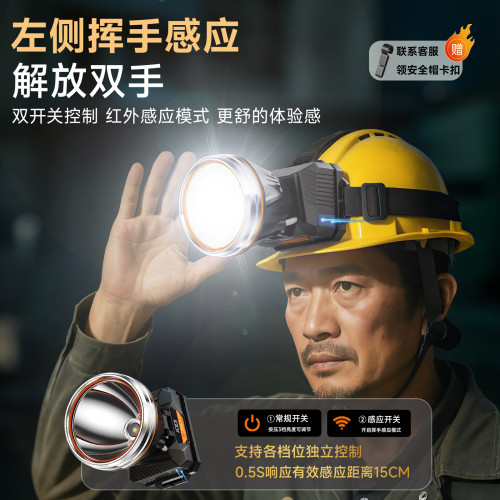 頭燈強光充電超亮頭戴式超長續航手電筒戶外感應釣魚用夜釣礦燈