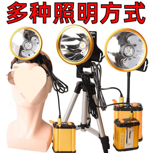 德國鋰電分體頭燈強光充電超亮頭戴式防水戶外燈礦燈氙氣燈