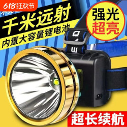公牛led頭燈強光可充電野外超亮夜釣魚礦燈感應頭戴式戶外手電筒