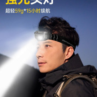 2025新款頭燈強光充電超亮釣魚頭戴式超長續航夜釣登山