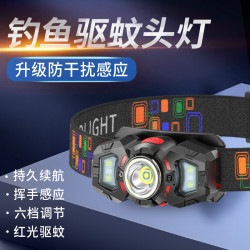 頭燈強光充電超亮頭戴式釣魚戶外照明超長續航感應夜釣燈led