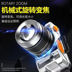 智能感應頭燈強光手電筒可充電頭戴式超亮遠射戶外騎行徒步釣魚燈