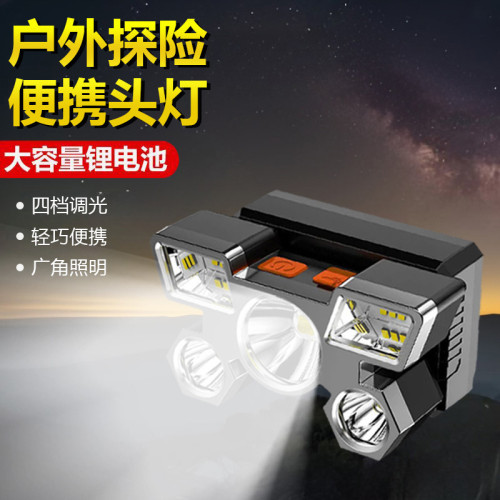 【多角度調節】強光LED頭燈頭戴式泛光照明可充電戶外應急燈L-T21