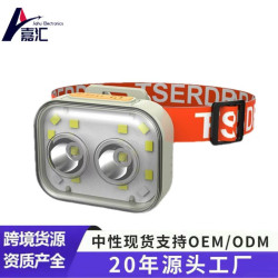新款帽夾燈跑步燈頭燈釣魚多功能可攜式可充電照明戶外露營頭燈