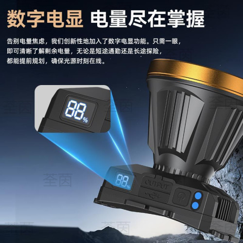 2024新款頭燈強光充電超亮頭戴式釣魚礦燈感應手電筒戶外
