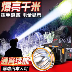 頭燈強光超亮充電頭戴式照明燈超長續航鋰電戶外釣魚感應礦燈頭燈