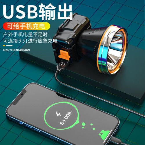 頭燈強光超亮充電頭戴式照明燈超長續航鋰電戶外釣魚感應礦燈頭燈