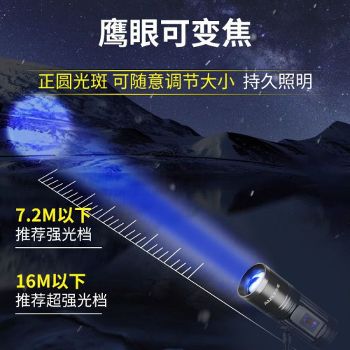 奧克斯夜釣燈釣魚燈強光超亮雷射大功率野釣砲紫光燈小手電筒