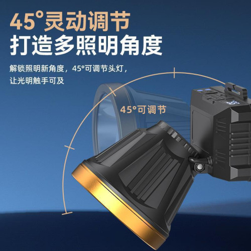 *新款頭燈強光充電超亮頭戴式釣魚礦燈感應手電筒戶外