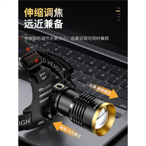 天火2025新款強光頭燈超亮充電感應頭戴式手電筒戶外超長續航礦燈