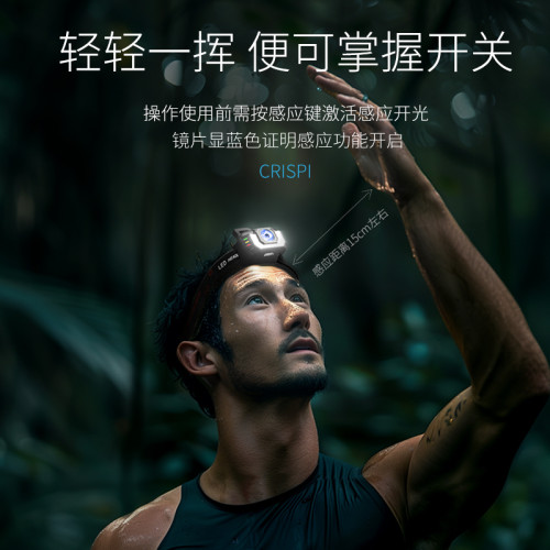 充電新小後後背包夜戶外登山超長燈強光爬徒步頭燈續航照明5超亮