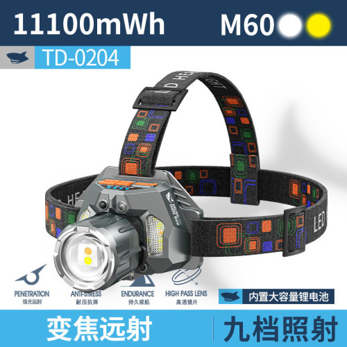 yp頭燈2025新款強光超亮夜釣魚趕海戶外頭戴式手電筒感應長續航充