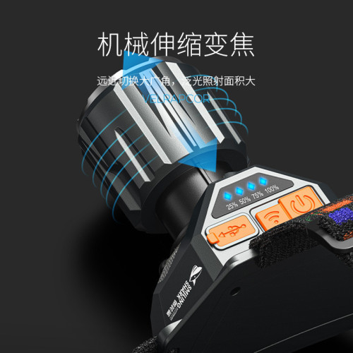 yp頭燈2025新款強光超亮夜釣魚趕海戶外頭戴式手電筒感應長續航充