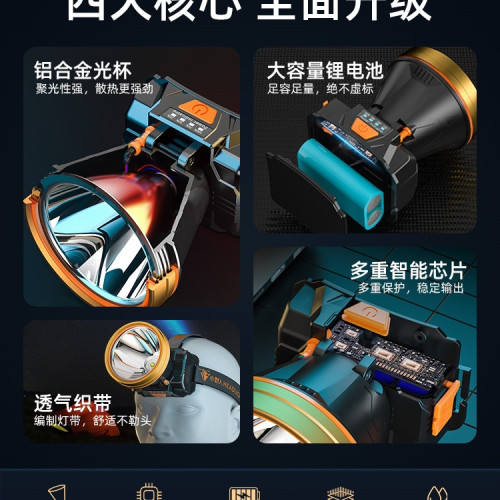 頭燈強光充電超亮續航超長頭戴式照明燈鋰電手電筒釣魚礦燈小 頭燈強光充電超亮續航超長頭戴式照明燈鋰電手電筒釣魚礦燈小