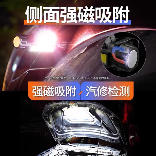led頭燈強光充電戶外夜釣魚超亮輕超長續航照明手電筒鋰電感應