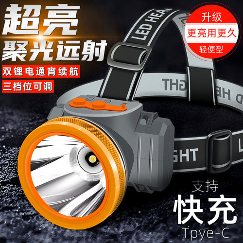 超亮led頭燈強光遠射可充電頭戴式夜釣魚礦燈防水超長續航手電筒