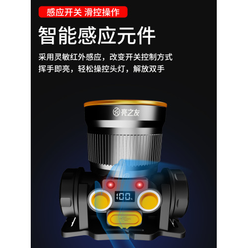 亮之友頭燈釣魚趕海戶外野外夜晚工作防水大功率頭戴式超強光礦燈