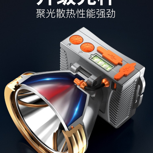 頭燈強光充電超亮智能感應戶外釣魚頭戴式超長續航照明頭燈